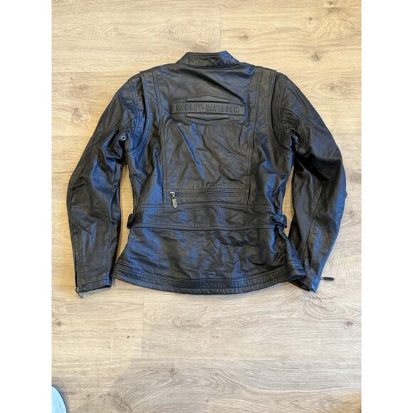 Harley Davidson Women’s Black Leather Motorcycle Jacket Small Genuine Leather - Picture 11 of 11